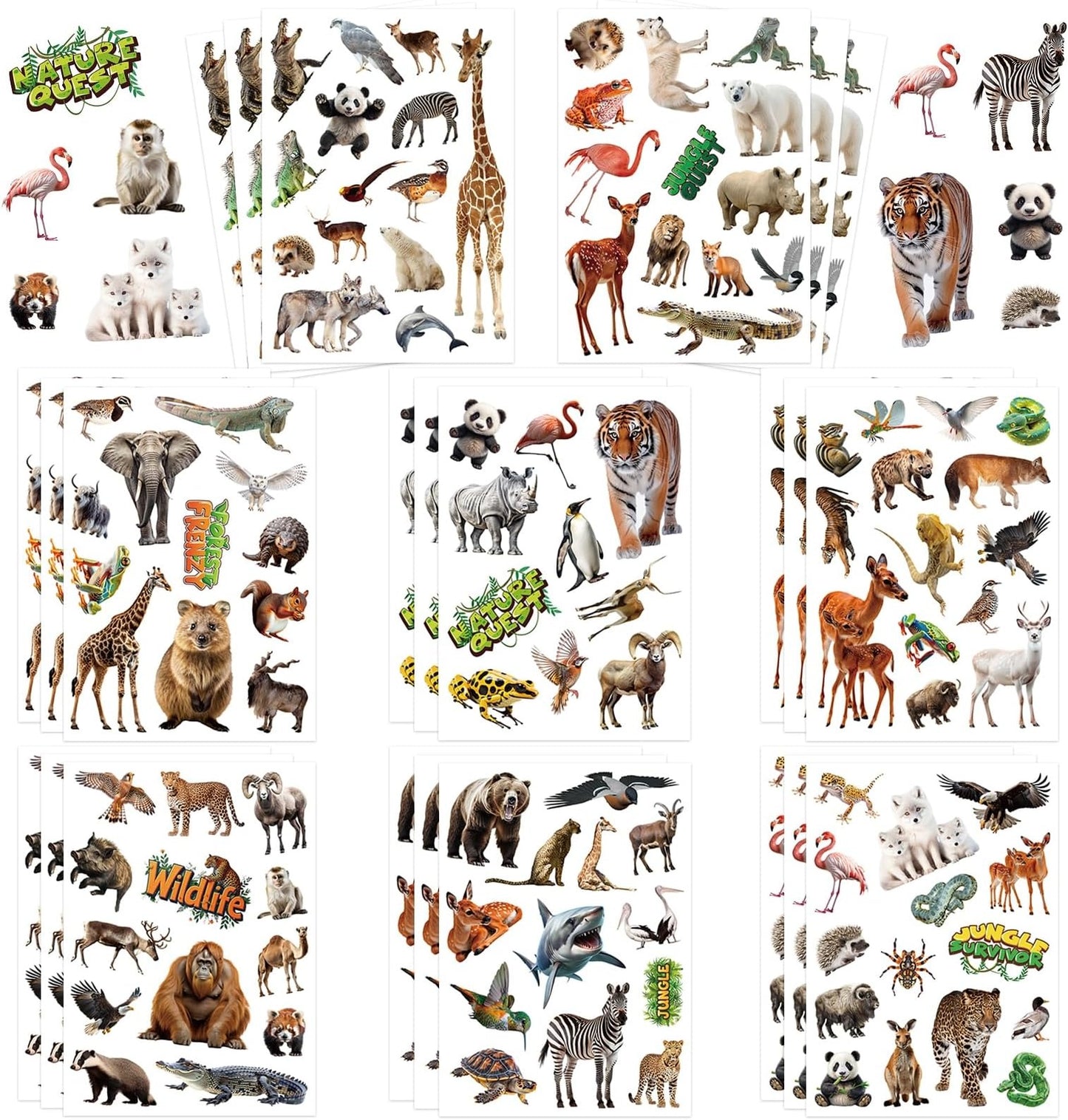 100 PCS Woodland Wild Animal Stickers Party Favors Gifts Stickers
