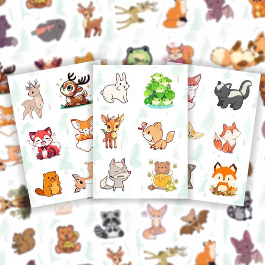 100 PCS Cute Realistic Aesthetic Decals Vinyl Waterproof Zoo Animals Stickers