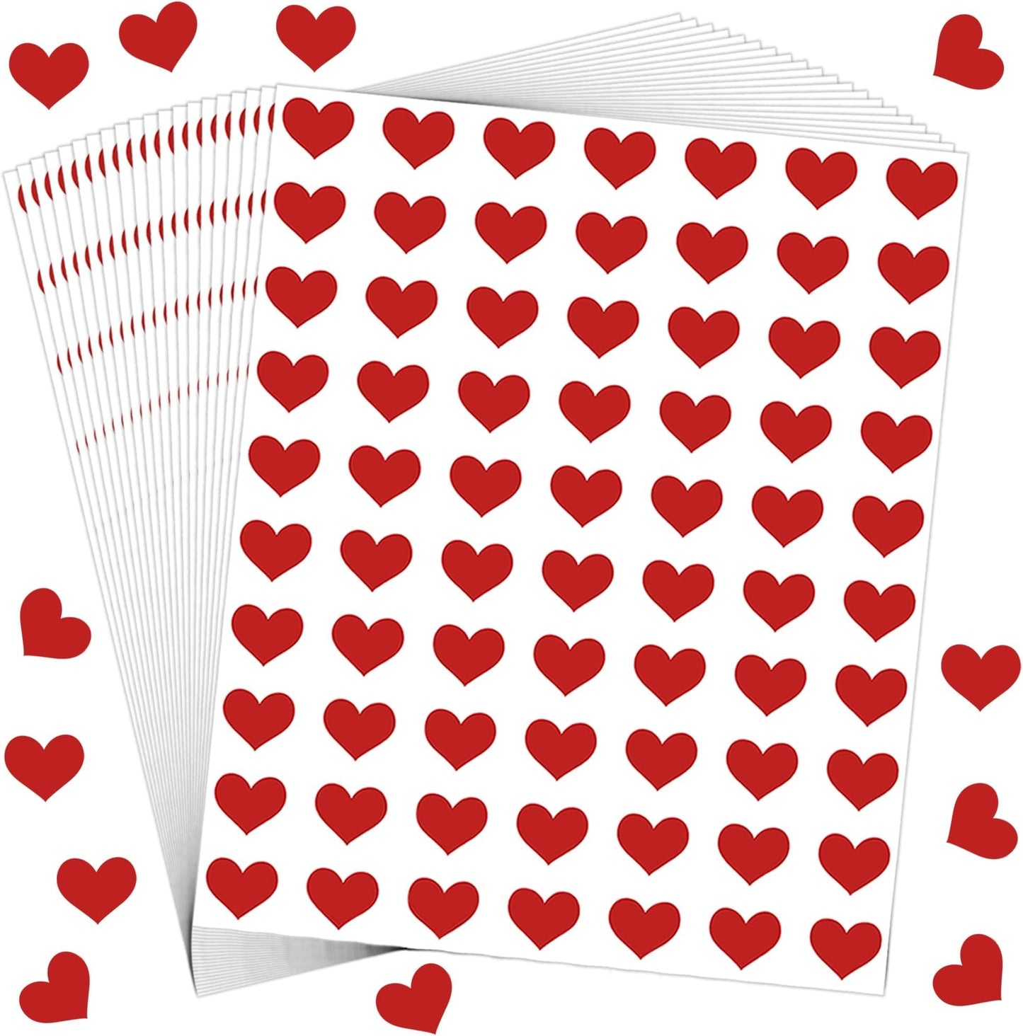100 PCS Heart Stickers, Small Stickers for Kids Reward, DIY, Gifts, Scrapbooking