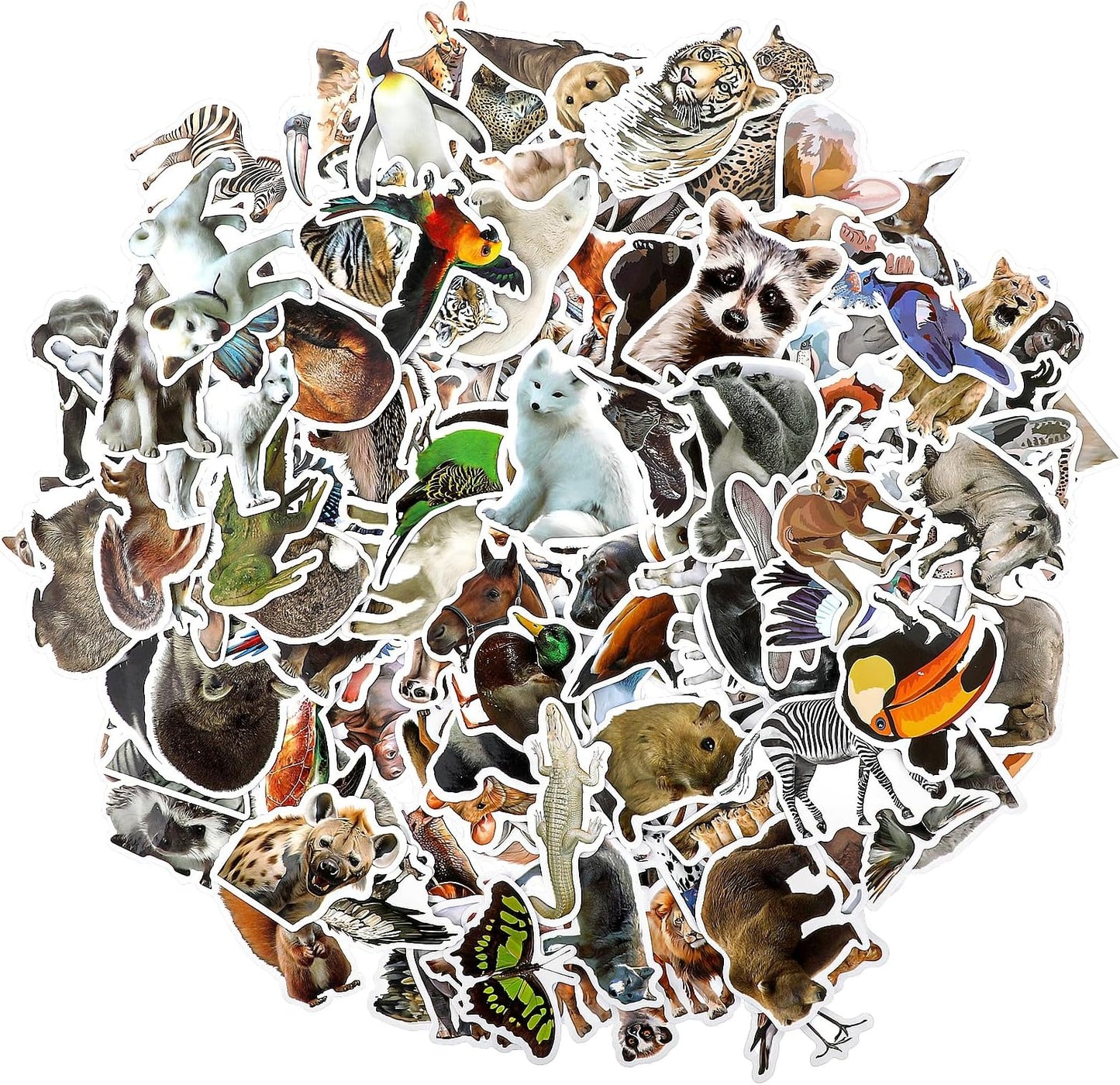 100 PCS Woodland Wild Animal Stickers Party Favors Gifts Stickers