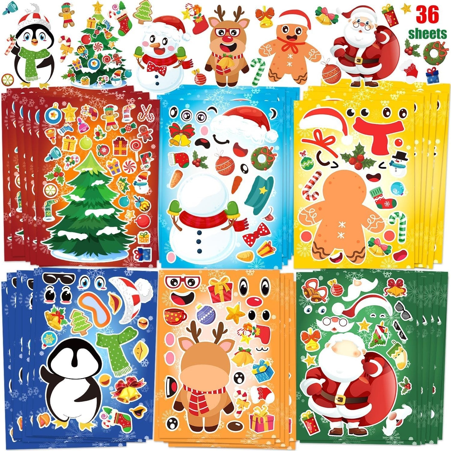 100 PCS Christmas Stickers for Kids, Christmas Crafts, Winter Holiday Party Stickers