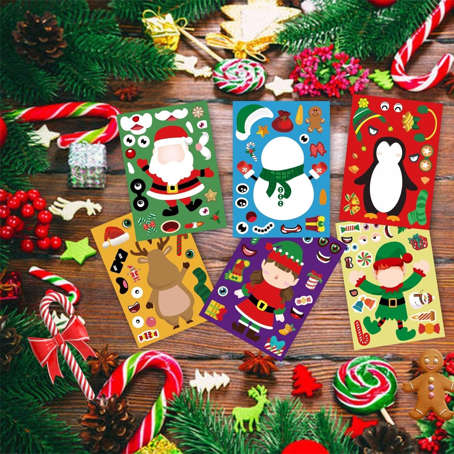 100 PCS Christmas Stickers for Kids, Christmas Crafts, Winter Holiday Party Stickers