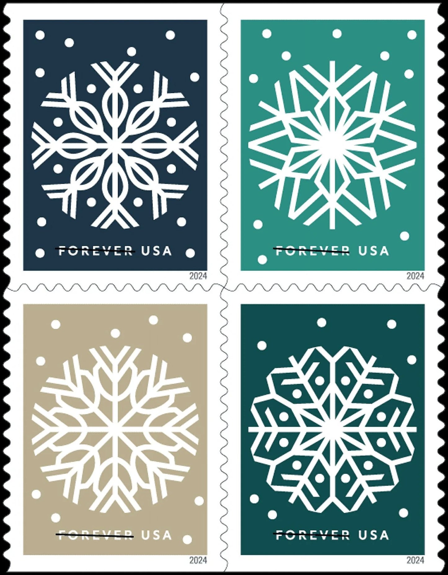 Winter Whimsy Collection – Playful Seasonal Illustrations for First-Class Mail 100pcs/Pack (20pcs/Booklet)