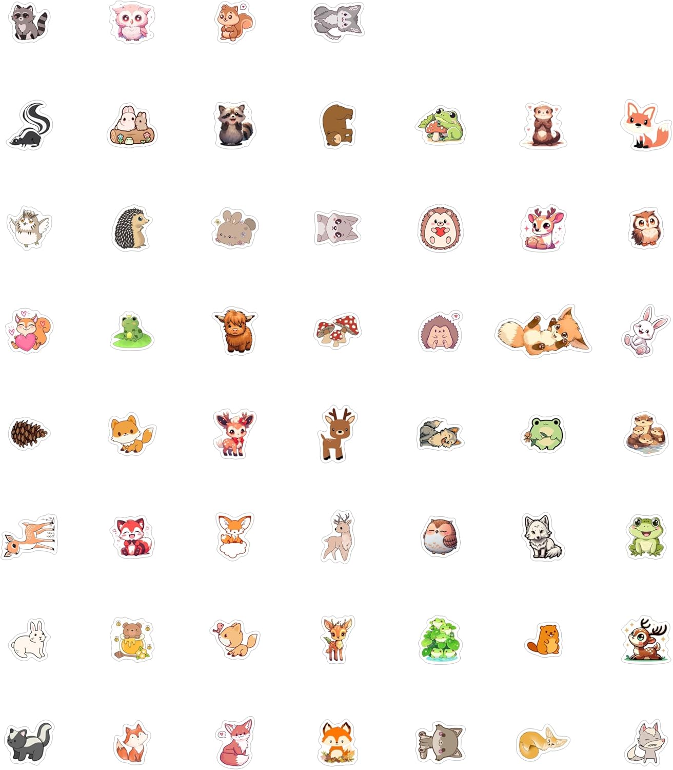 100 PCS Cute Realistic Aesthetic Decals Vinyl Waterproof Zoo Animals Stickers