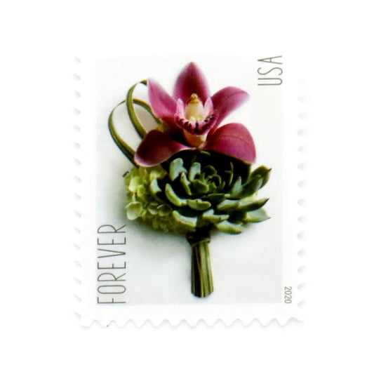 Celebration Boutonniere Floral Design Self-Adhesive Label Collection for Wedding Notes and Gift Use 100pcs/Pack
