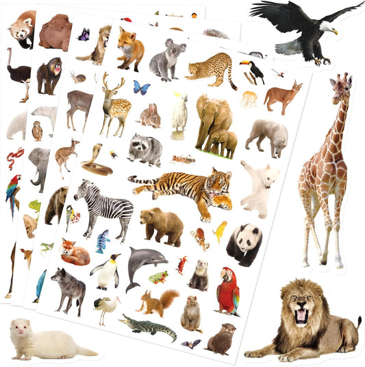 100 PCS Woodland Wild Animal Stickers Party Favors Gifts Stickers