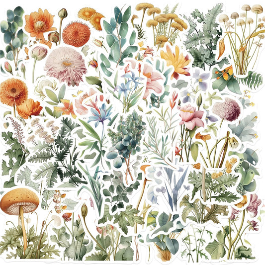 100 PCS Vintage Collection Postcard Set Botanical Butterfly Flower Mushroom Nature Postcards