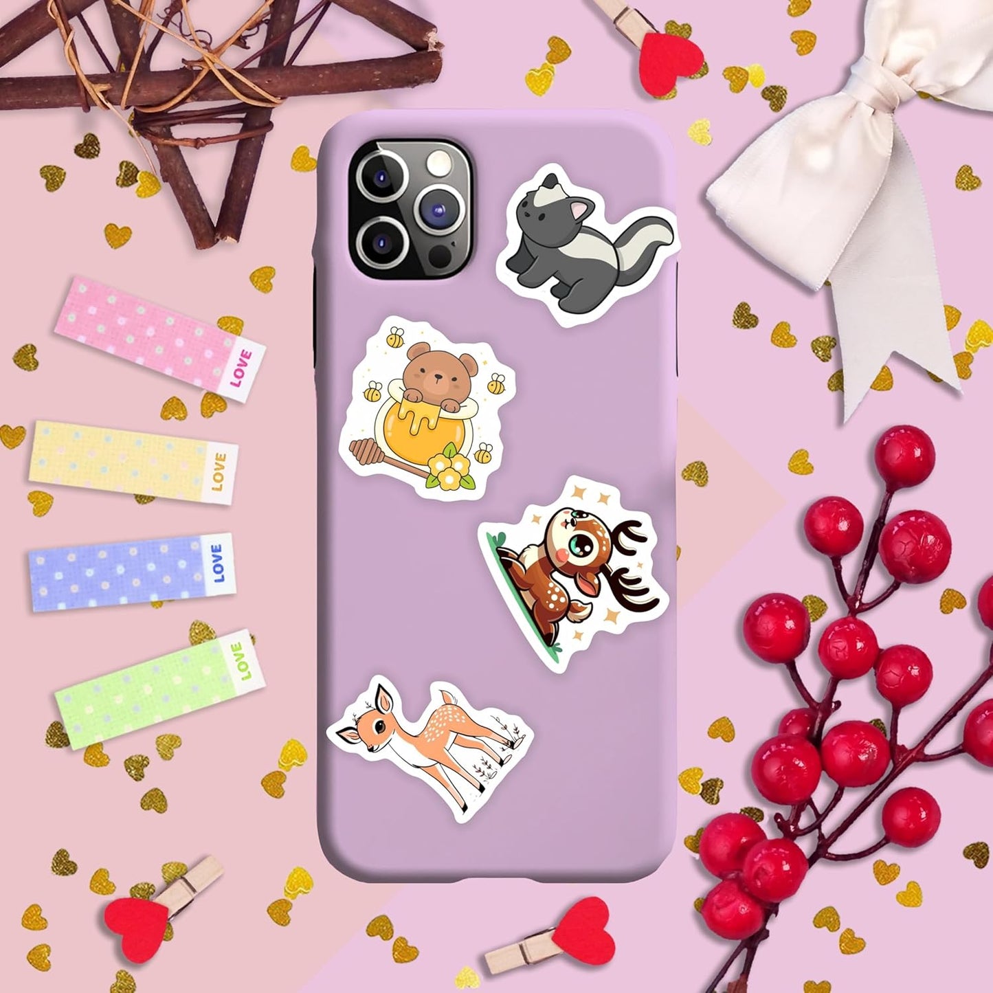 100 PCS Cute Realistic Aesthetic Decals Vinyl Waterproof Zoo Animals Stickers