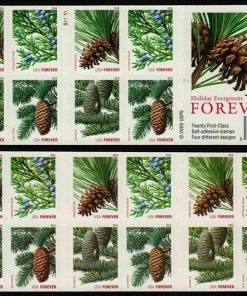 Holiday Evergreen First-Class Postage USPS Forever Stamps 100pcs/Pack (20PCS/Booklet)
