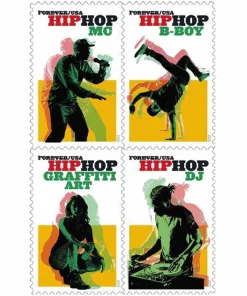 Hip Hop Celebrating Electrifying Music Dance Art Movement 2020 Forever Stamps First-Class Postage USPS Forever Stamps 100pcs/Pack (20PCS/Booklet)