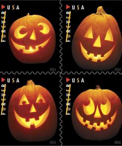 2016 Jack-O'-Lanterns Halloween First-Class Postage USPS Forever Stamps 100pcs/Pack (10PCS/Booklet)