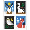 Winter Woodland Animals Stamps 2023 First-Class Postage USPS Forever Stamps 100pcs/Pack (20PCS/Booklet)