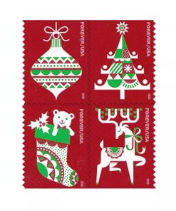 2020 Christmas Holiday Delights First-Class Postage USPS Forever Stamps 100pcs/Pack (20PCS/Booklet)