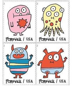 Message Monsters First-Class Postage USPS Forever Stamps 100pcs/Pack (20PCS/Booklet)