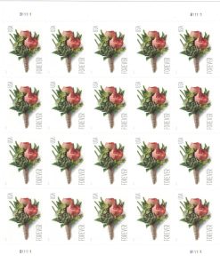 Celebration Boutonniere Pink Rose First-Class Postage USPS Forever Stamps 100pcs/Pack (20PCS/Booklet)