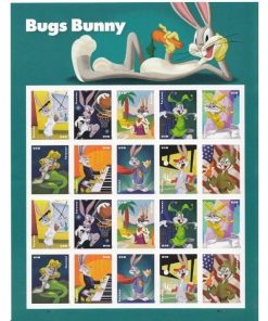 Celebrating Bugs Bunny & His Marvelous Masquerades Depicted in 10 Different Classic Costumes Over His 80 Year Career First-Class Postage USPS Forever Stamps 100pcs/Pack (20PCS/Booklet)