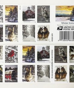 Winter Scenes 2020 First-Class Postage USPS Forever Stamps 100pcs/Pack (20PCS/Booklet)