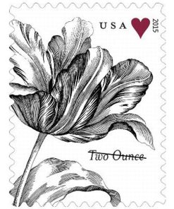 Vintage Tulip Stamps 2015 Two-Ounce First-Class Postage USPS Forever Stamps 100pcs/Pack (20PCS/Booklet)