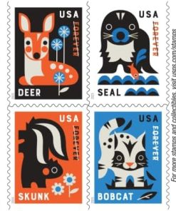 Baby Wild Animals 2025 First-Class Postage USPS Forever Stamps 100pcs/Pack (20PCS/Booklet)