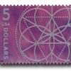 2022 $5 Floral Geometry - Purple First-Class Postage USPS Forever Stamps 20pcs/Pack (4PCS/Booklet)