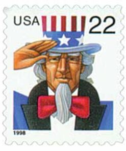 1998 Uncle Sam First-Class Postage USPS Forever Stamps 100pcs/Pack (20PCS/Booklet)