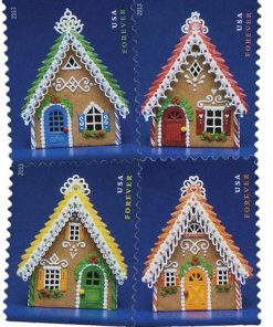 Gingerbread Houses Forever Stamps First-Class Postage USPS Forever Stamps 100pcs/Pack (20PCS/Booklet)